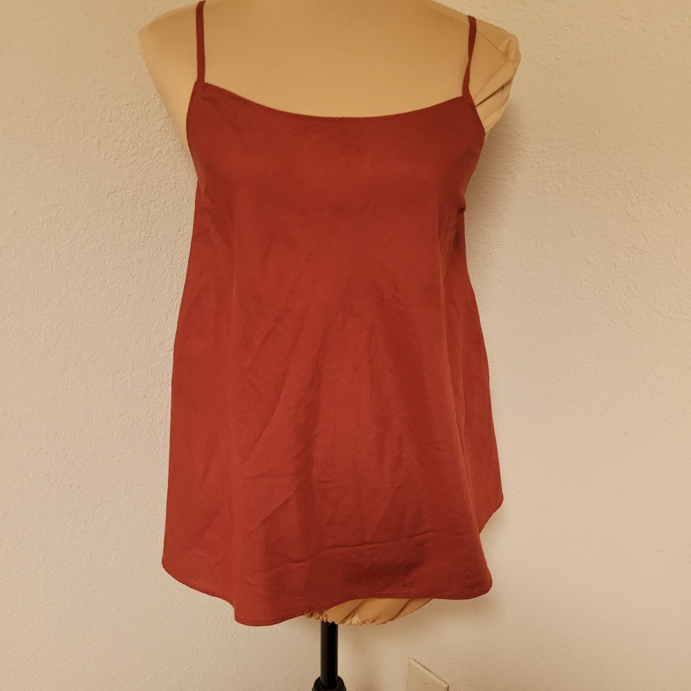 Peruvian Connection Rust Colored Silk Camisole - image 1